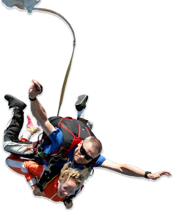 Tandem skydiving freefall